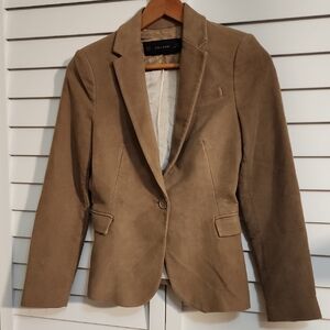 NWOT  Zara Women's Soft Suede Like Light Brown Camel Blazer